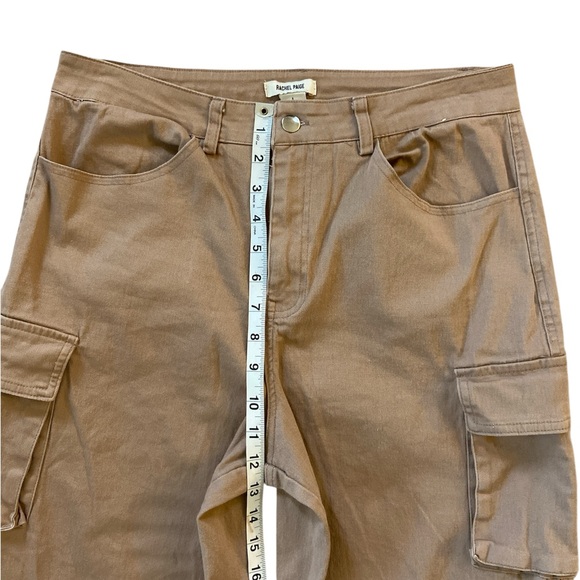 Rachel Paige New York Women's High Rise Brown Baggy Wide Leg Cargo Pants Size L - Picture 7 of 10